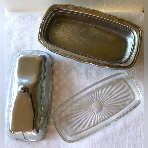Vintage Wilton Armetale Pewter Queen Anne Butter Dish with Lid and Glass Insert - Picture 8 of 8